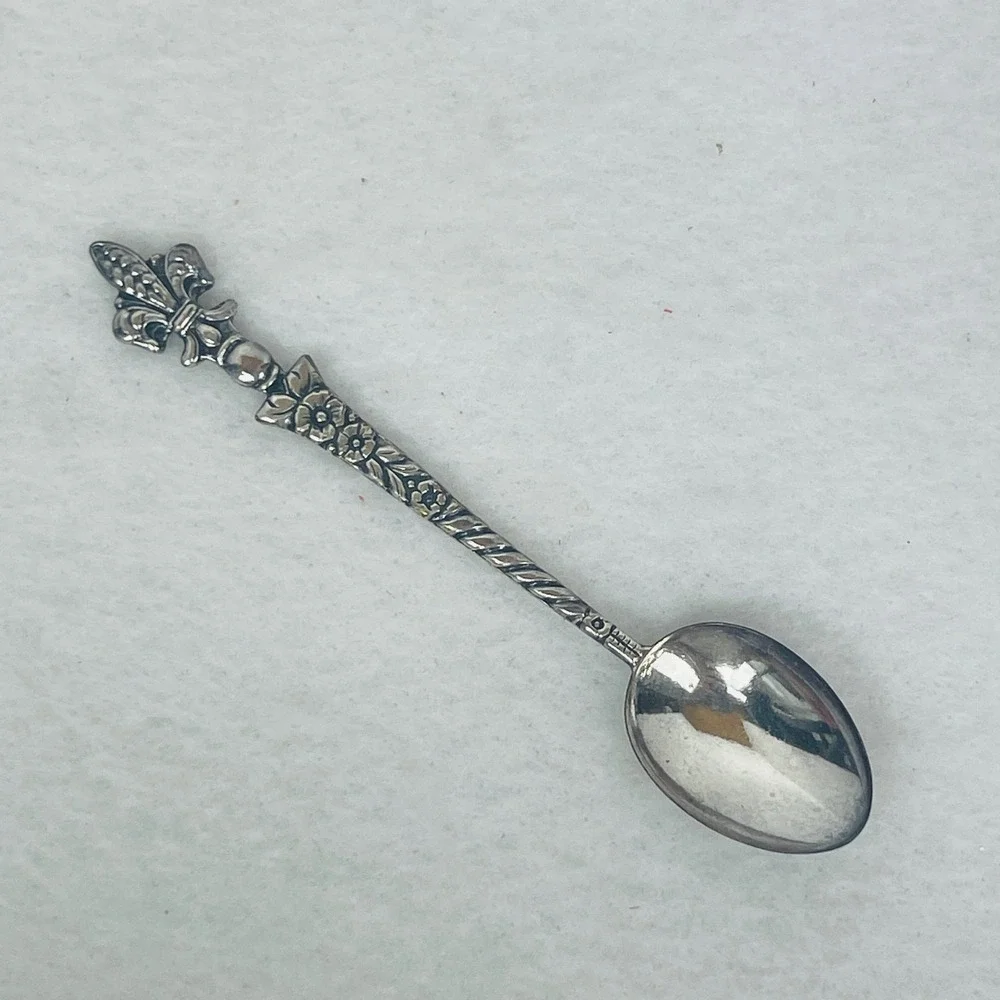 Unbranded Spoon Unisex OS Fleur-de-Lis Silver Ornate Floral Vintage Excellent